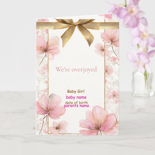 tarjeta de anuncio de niña (Orquídea)