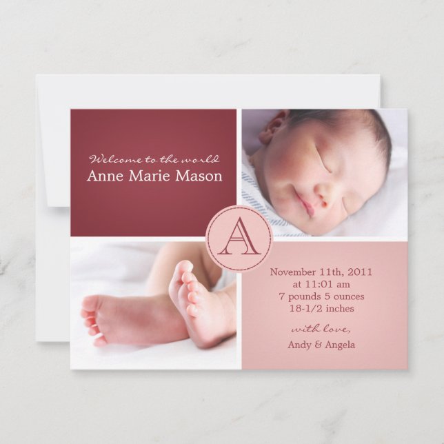 tarjeta de anuncio de NIÑA (Anverso)