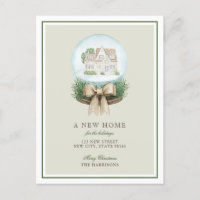 Tarjeta de anuncio de nueva casa para las fiestas