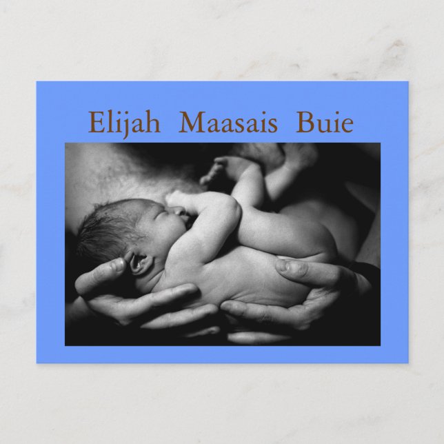 Tarjeta de anuncio de nuevo bebé (Anverso)