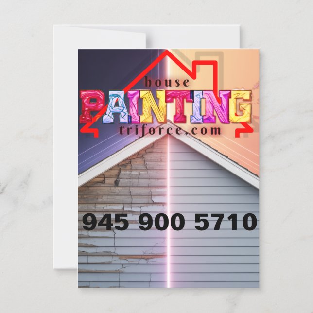 tarjeta de anuncio de pintura de casa (Anverso)