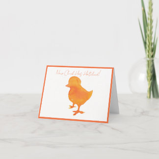 Tarjeta de anuncio de pollito bebé doblada