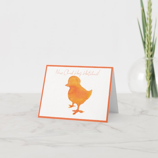 Tarjeta de anuncio de pollito bebé doblada (Anverso)