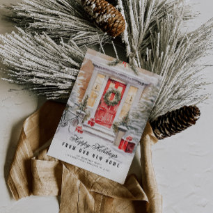 tarjeta de anuncio de puerta de navidad