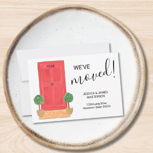 Tarjeta de anuncio de puerta roja de presupuesto N