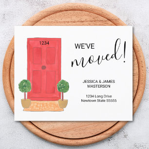 Tarjeta de anuncio de puerta roja de presupuesto n