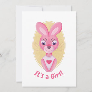 Tarjeta de anuncio de que es una niña
