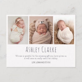 tarjeta de anuncio de recién nacido con foto moder