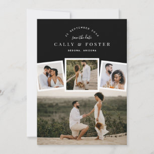 Tarjeta de anuncio de Save the Date con collage de