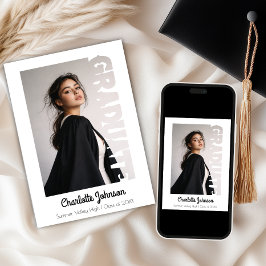 Tarjeta de Anuncio de Tipografía de Graduación Ret