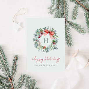 Tarjeta de anuncio de vacaciones con corona de mon