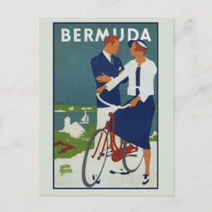 Tarjeta de anuncio de viaje de las Bermudas antigu