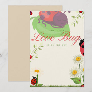 Tarjeta de anuncio del insecto del amor