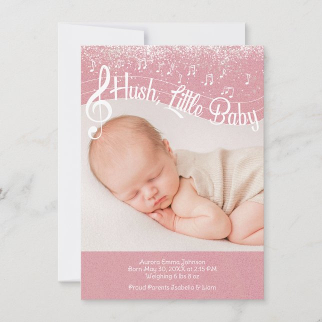 Tarjeta de anuncio plana Hush, Little Baby (Anverso)