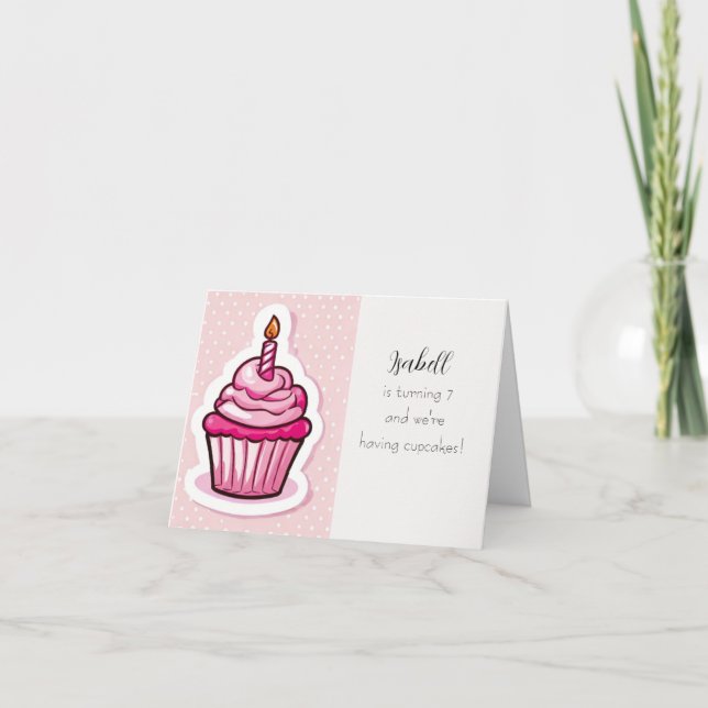 Tarjeta de anuncio plegada con tema de pastelito r (Anverso)
