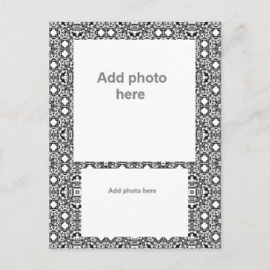 Tarjeta de anuncio retro marroquí en blanco y negr