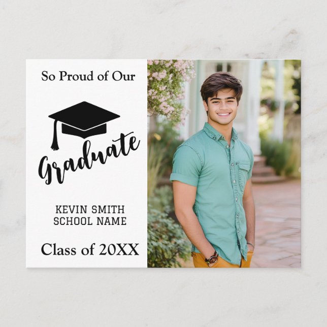 Tarjeta de anuncio SIMPLE MODERNO NEGRO Y BLANCO (Anverso)