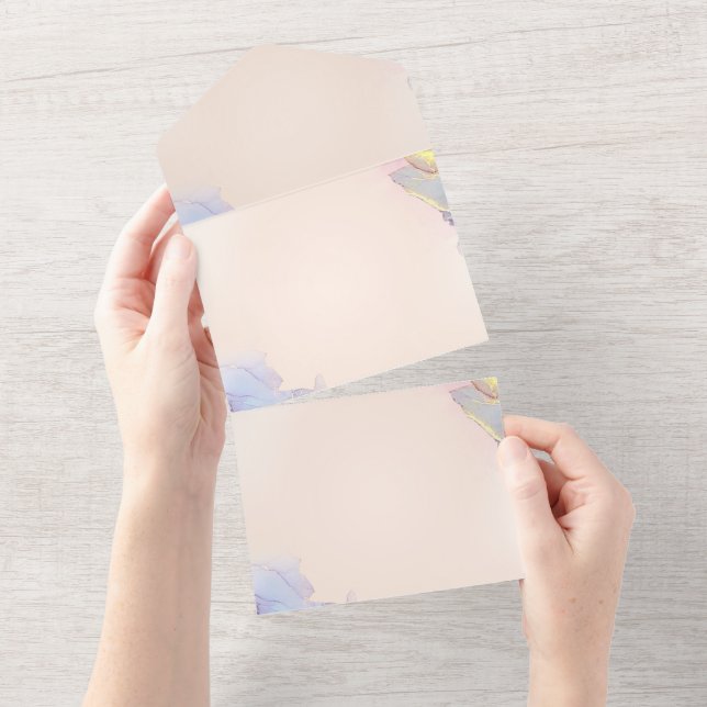 Tarjeta de anuncios de invitaciones de color sólid (desgarro)