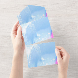 Tarjeta de Anuncios de Invitaciones de Color Sólid