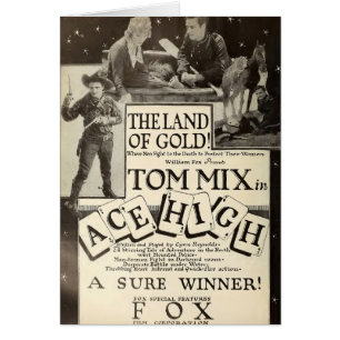 Tarjeta de anuncios de películas de Tom Mix Ace Hi