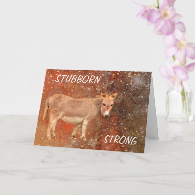 Tarjeta de apoyo al cáncer de incentivo de burro (Orquídea)