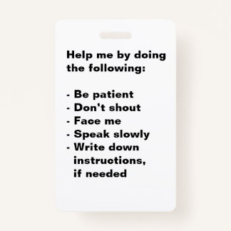 Tarjeta de apoyo con problemas de audición