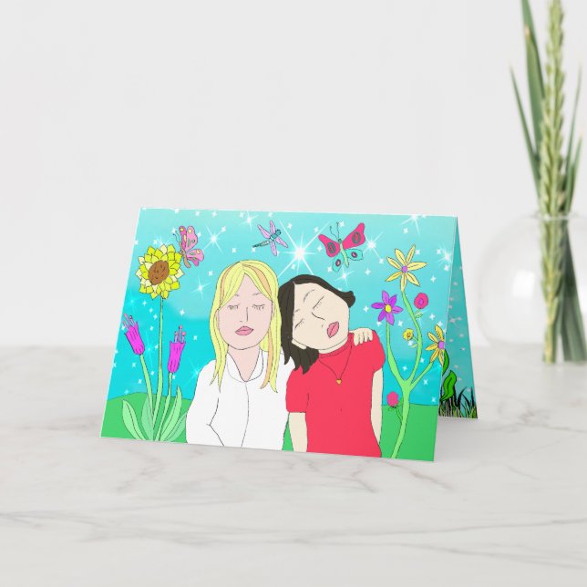 Tarjeta de apoyo de amigos o hermanas (Anverso)