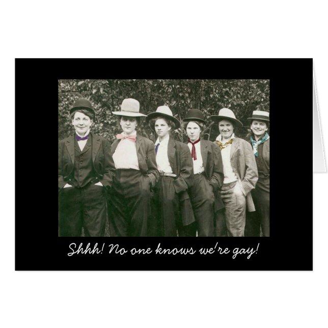 Tarjeta de apoyo lésbica divertida para el día nac (Anverso (Horizontal))