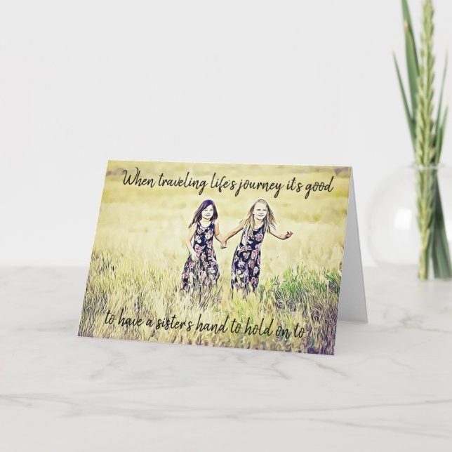 Tarjeta de apoyo y estímulo de amor de hermanas (Anverso)