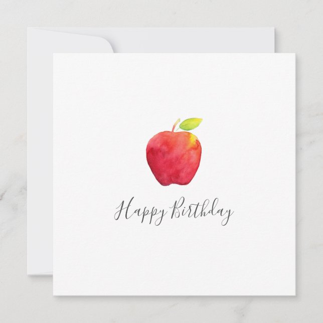 Tarjeta de Apple Red Watercolor (Anverso)