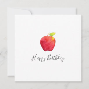 Tarjeta de Apple Red Watercolor