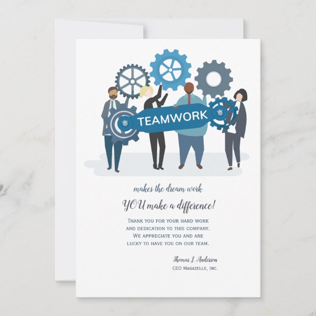 Tarjeta de Apreciación de Empleados de Teamwork (Anverso)