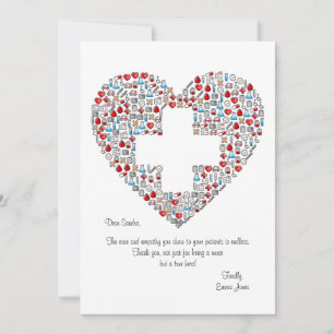 Tarjeta de Apreciación de Enfermeras del Corazón M