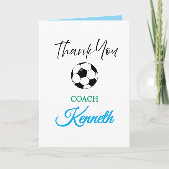 Tarjeta de Apreciación de entrenador de fútbol, ta (Anverso)