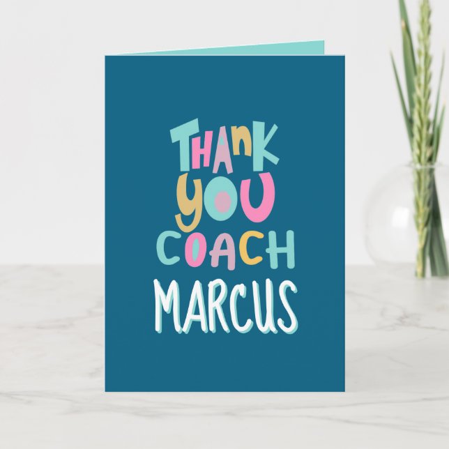 Tarjeta de Apreciación de entrenador deportivo, ta (Anverso)