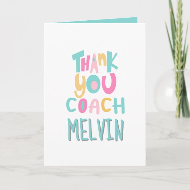 Tarjeta de Apreciación de entrenador deportivo, ta (Anverso)
