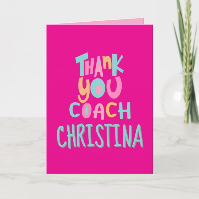 Tarjeta de Apreciación de entrenador deportivo, ta (Anverso)