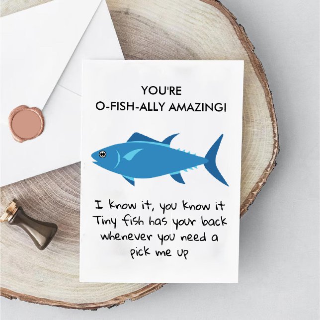 Tarjeta de Apreciación de Pescado Gracioso de Coll (Colleague Bestie Funny Fish Appreciation Card)