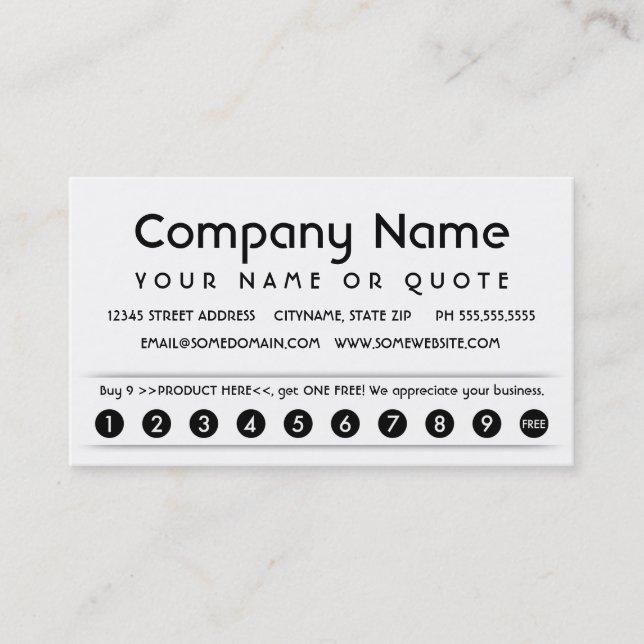 tarjeta de apreciación del cliente (Anverso)