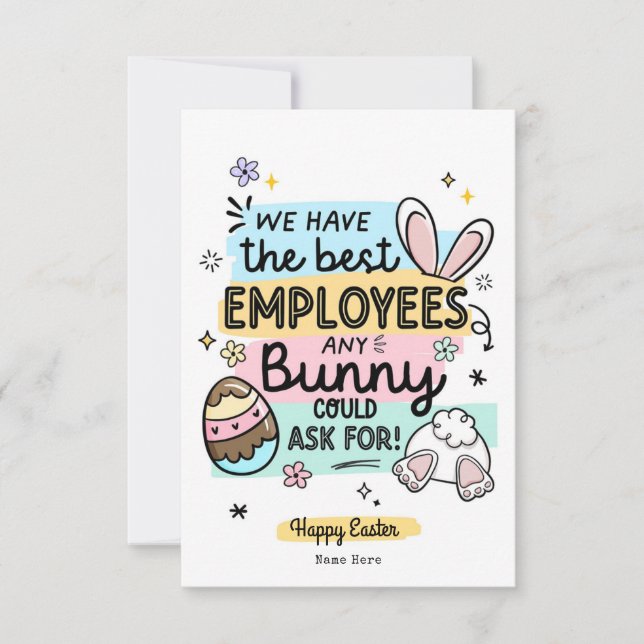 Tarjeta de Apreciación del Empleado Feliz Pascua (Anverso)