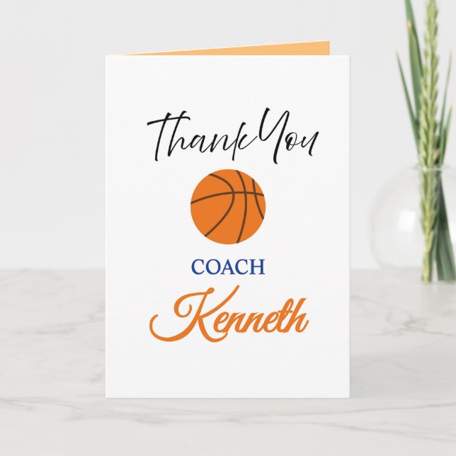 Tarjeta de Apreciación del entrenador de baloncest (Anverso)