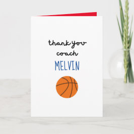 Tarjeta de Apreciación del entrenador de baloncest