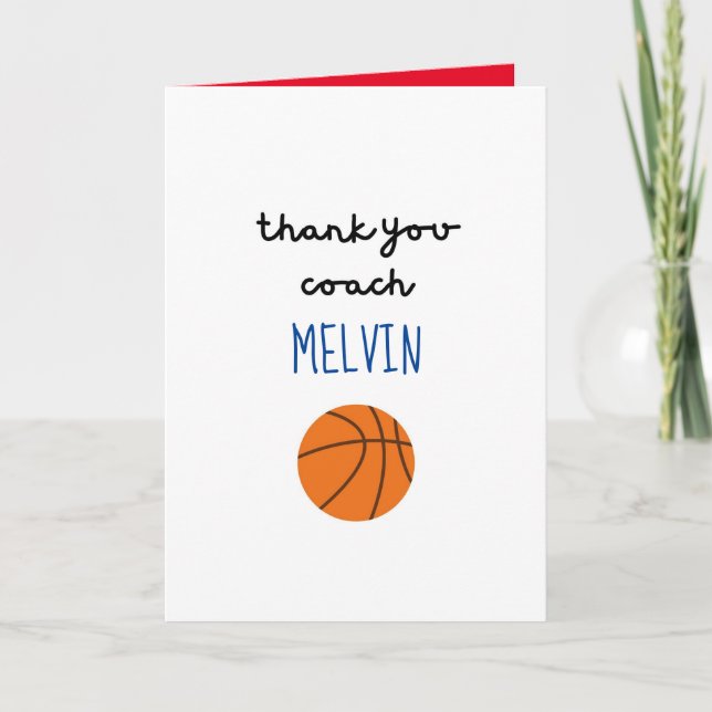 Tarjeta de Apreciación del entrenador de baloncest (Anverso)