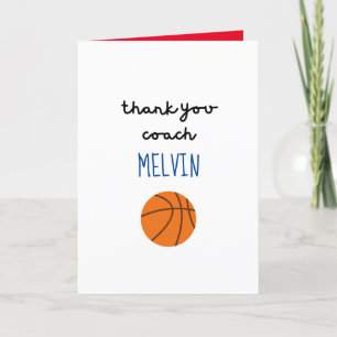 Tarjeta de Apreciación del entrenador de baloncest