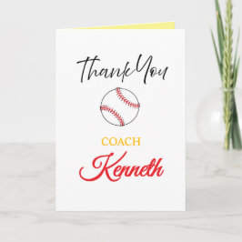 Tarjeta de Apreciación del entrenador de béisbol, 