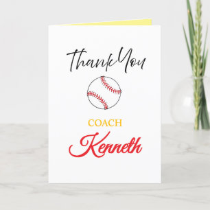 Tarjeta de Apreciación del entrenador de béisbol,