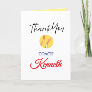 Tarjeta de Apreciación del entrenador de Softball,