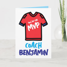 Tarjeta de Apreciación del Entrenador, tarjeta de