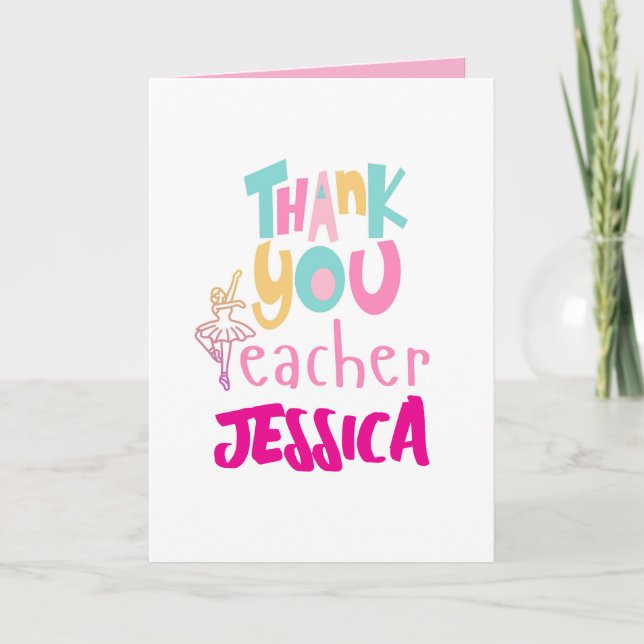 Tarjeta de Apreciación del Profesor de Baile, Tarj (Anverso)