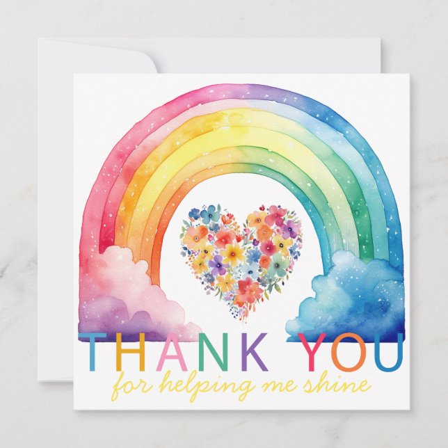 Tarjeta de Apreciación Rainbow Thank You Teacher (Anverso)